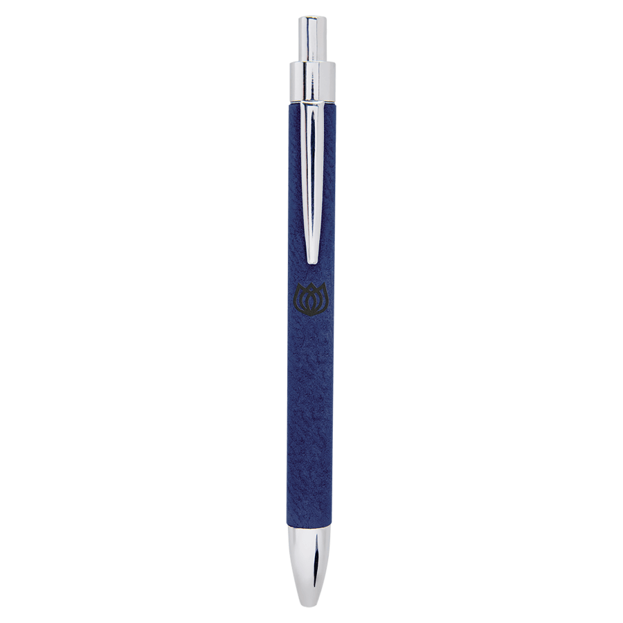 BLU/BLK LASER LEATHER PEN