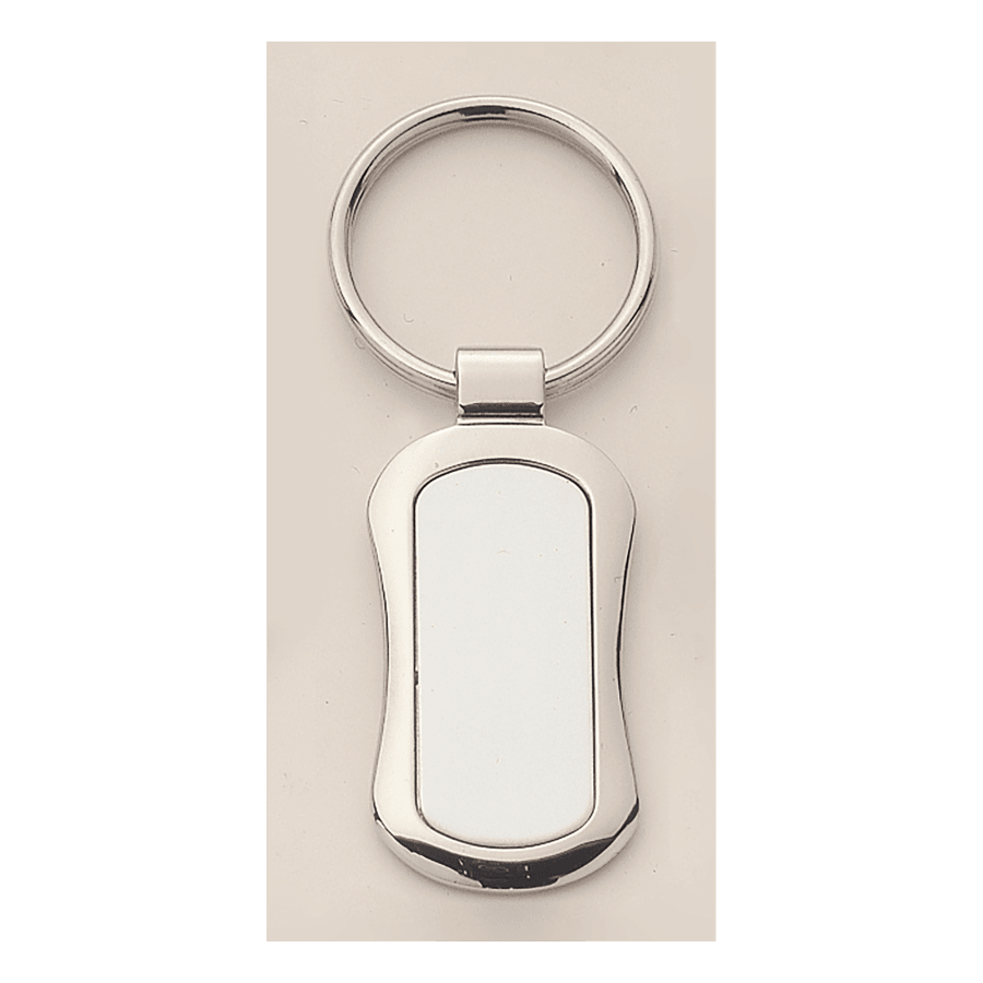1X3.25 OVAL SLV KEYCHAIN
