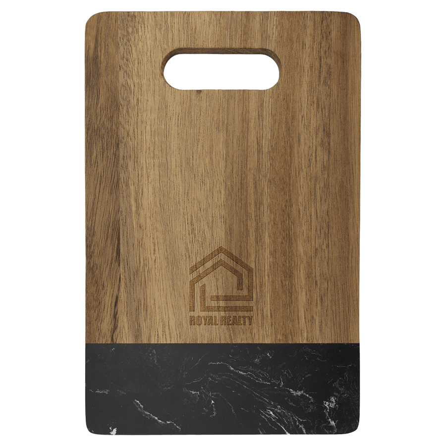 9X6″REC ACACIA/BLK MARBLE