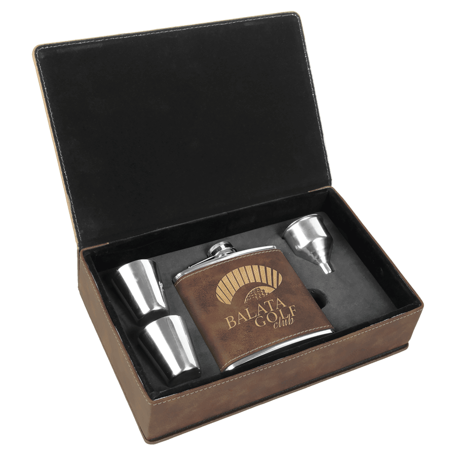 RUSTIC/GLD FLASK GIFT SET