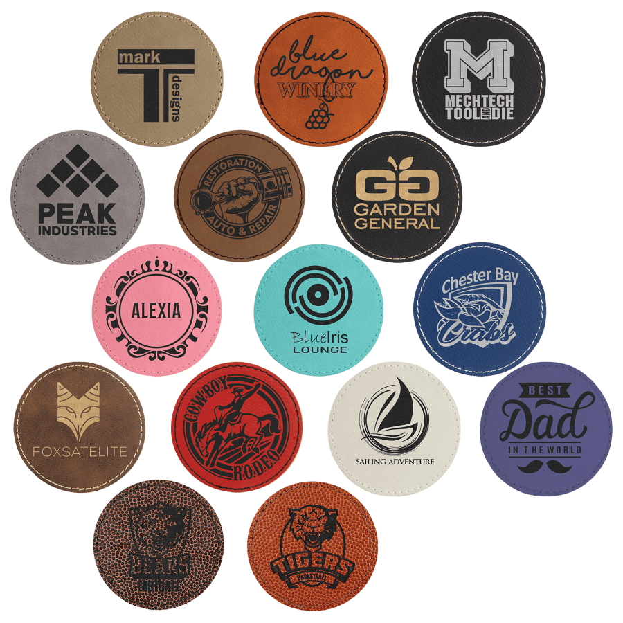 3″ RND LSR LTHR PATCH SET