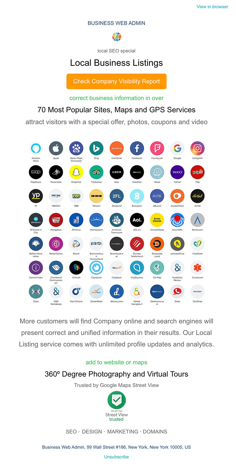 Local Business Listings Email