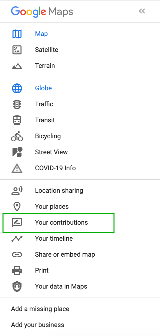 Google Maps Contributions Google Maps Contributions