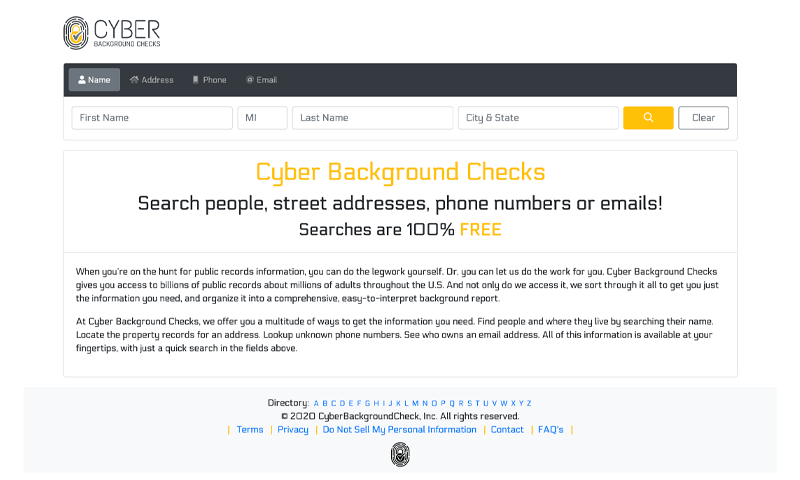 Cyber Background Checks Home Page Cyber Background Checks Home Page