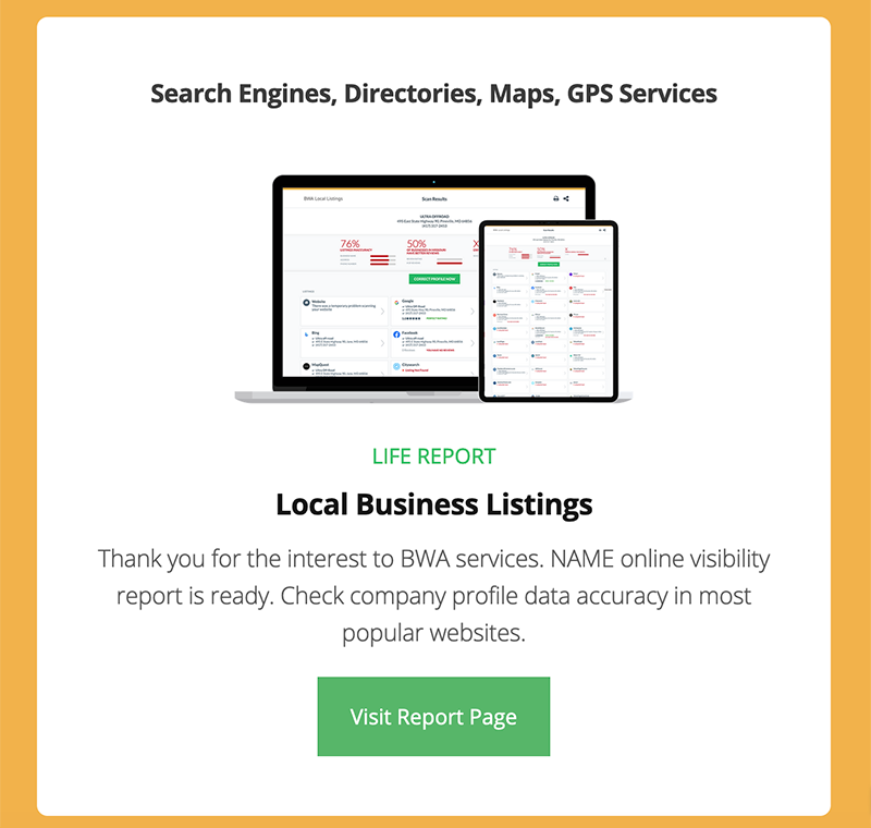 Local Business Listings Email