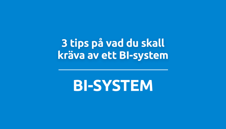 3 tips på vad du skall kräva av ett BI-system