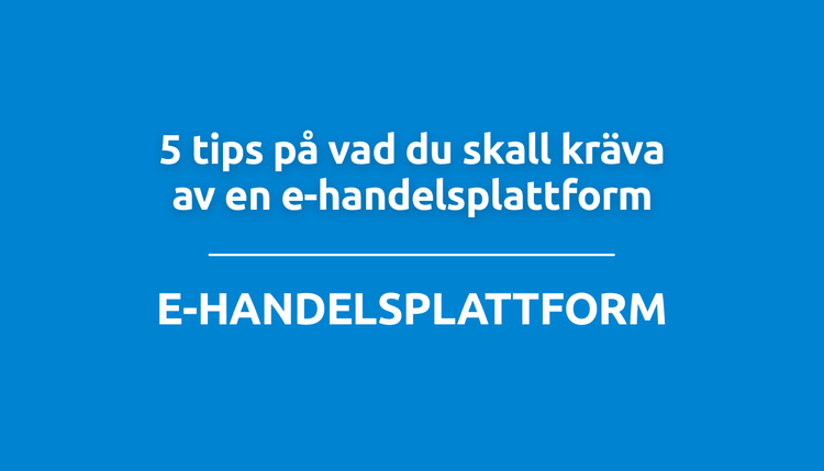 5 tips på vad du skall kräva av en e-handelsplattform