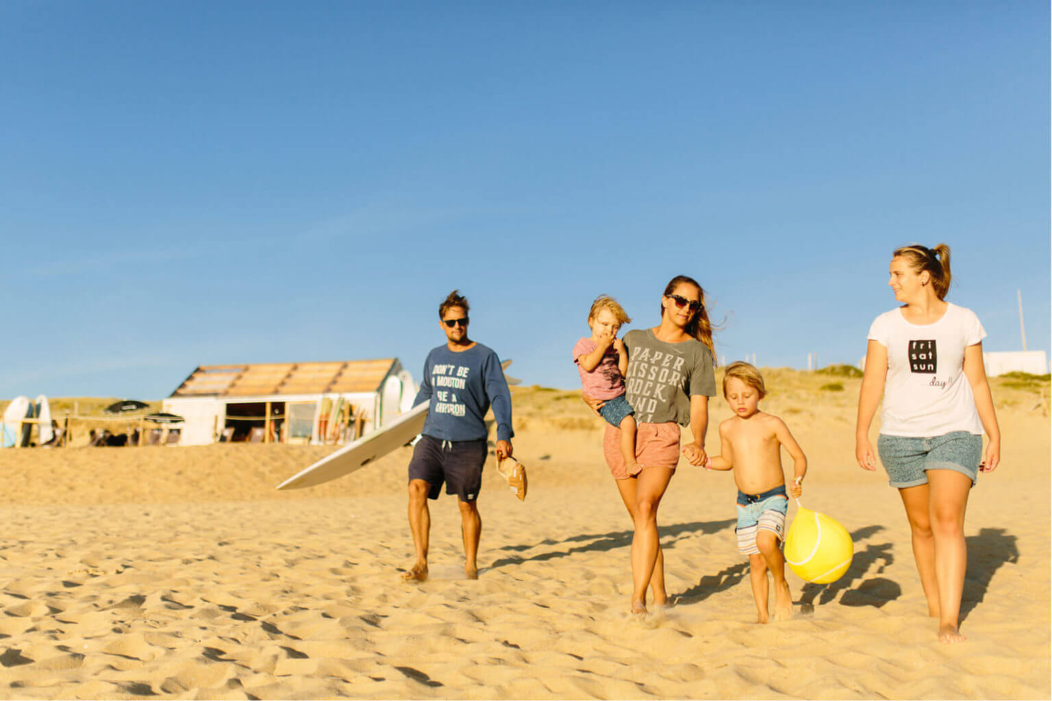 family at beach