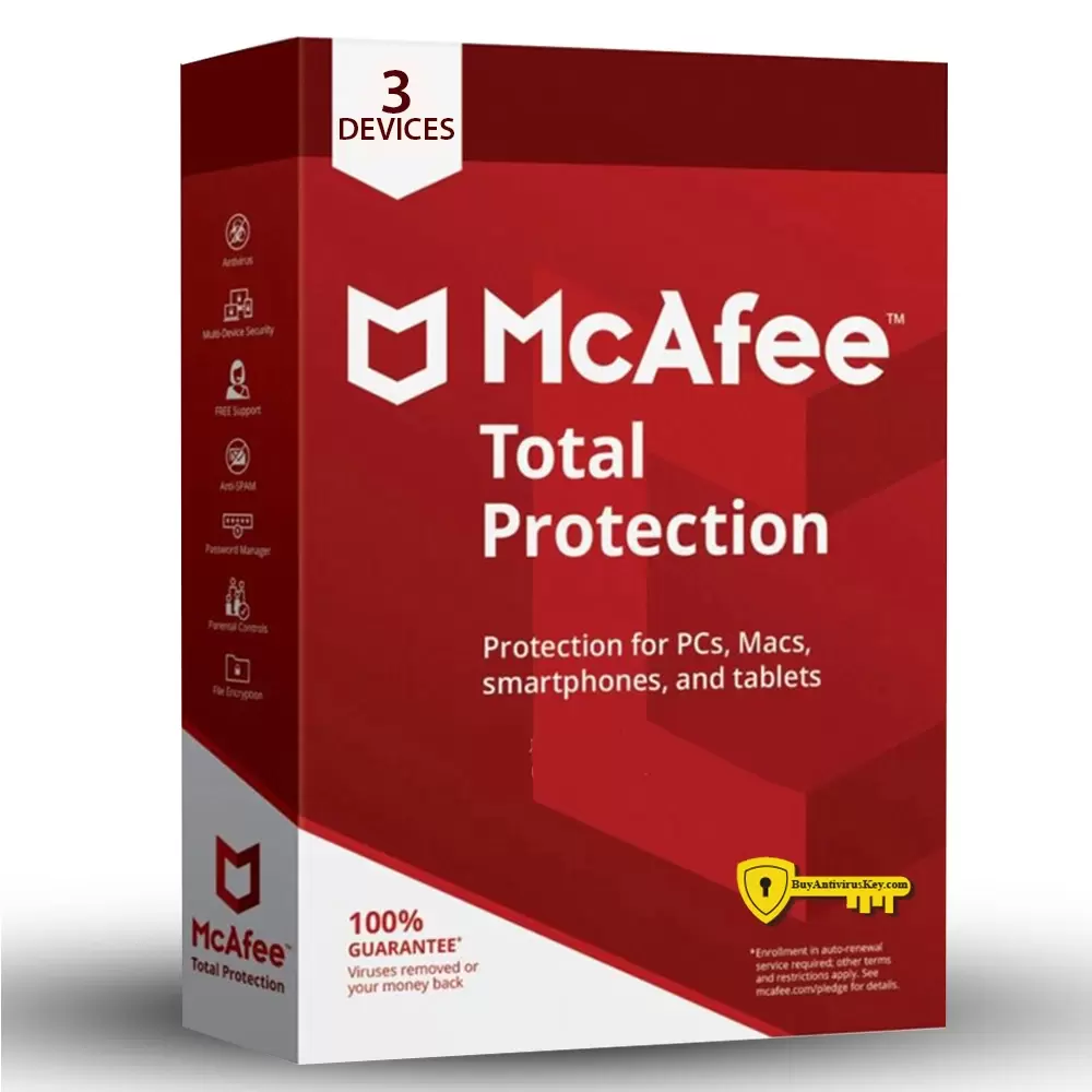 McAfee Total Protection 3 Users - 1 Year (Single key)