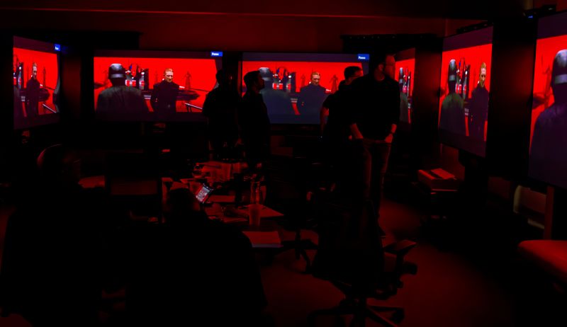 Judges scoring the projectors