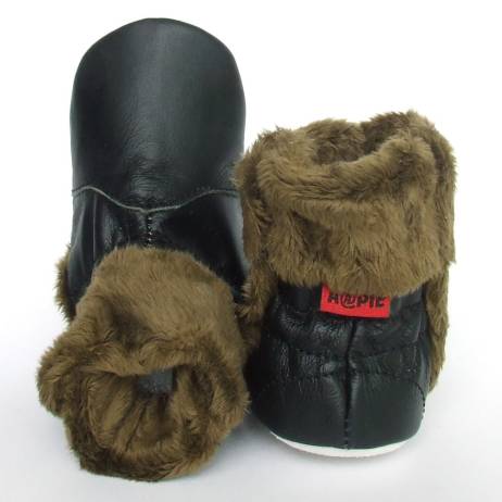 Babyschoentjes Babylaarsjes Leer Eskimo Black