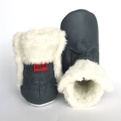 Babyschoentjes Babylaarsjes Leer Eskimo Stone