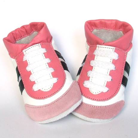 Babyschoentjes Babyslofjes Leer Sport Pink Black