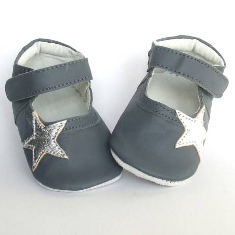 Babyschoentjes Leren Babyslofje Blossom Star Stone