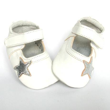 Babyschoentjes Leren Babyslofje Blossom Star White