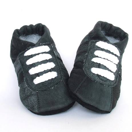 Babyschoentjes Slofjes leer baby Sport Old Black