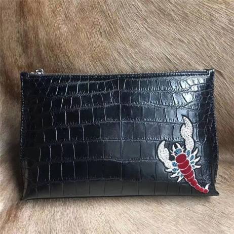 Exotic Alligator Belly Skin Zipper Closur...
