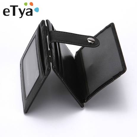 eTya Thin Men Wallet Black Leather 3 Fold...