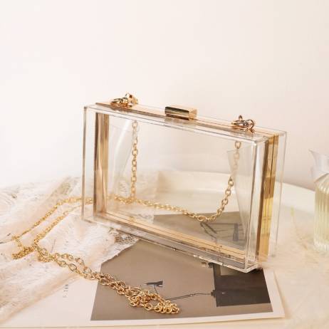 Women Acrylic Clear Purse Cute Transparen...