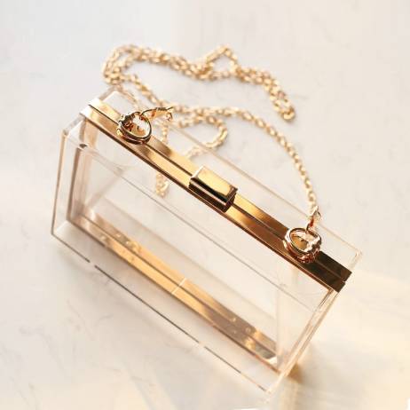 New Acrylic Transparent Women Clutch Bag Chain Luxury Brand Women Messenger Bag Evening Bag Handbag Chain Shoulder Bag