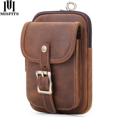 MISFITS Men's Leather Waist Bag Large Cap...