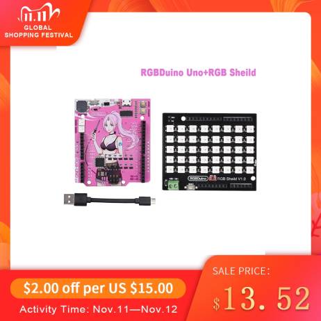 RGBDuino UNO V1.1/V1.2 Demooard + RGB She...