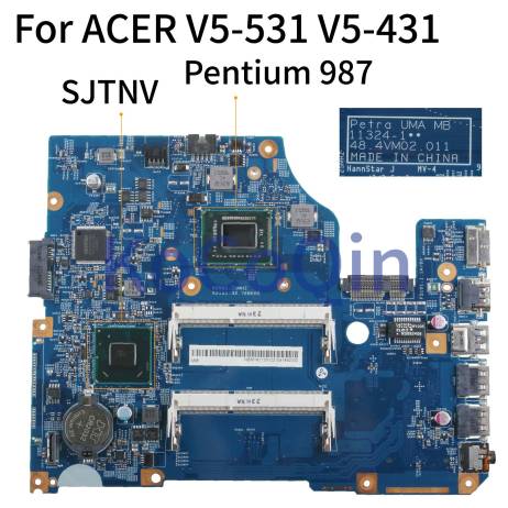 KoCoQin Laptop motherboard For ACER V5-531 V5-431 Mainboard 11324-1 48.4VM02.011 SJTNV CPU PENTIUM 987 SR0V4