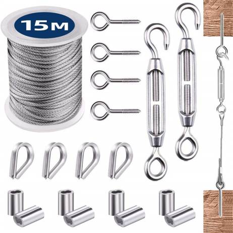 1 Set Multifunctional Wire Rope Kit Stain...