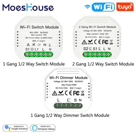 DIY WiFi Smart 1/2 Way 2 Gang Light Relay...