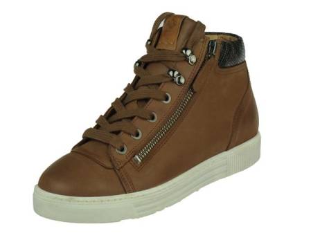 AQA AQA Halfhoge sportieve dames veterschoen damesschoenen maat 36,38,39 cognac bruin