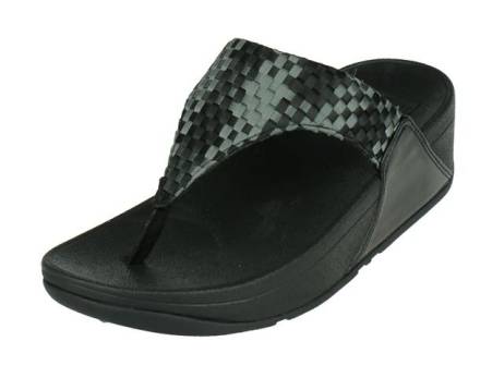 Fitflop Lulu Silky Weave Toepost Damesschoenen Maat 37 Zwart