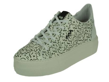 floris-van-bommel-sportieve-lage-damesschoen-damesschoenen-maat-37-41-zwart-wit-print(14995)