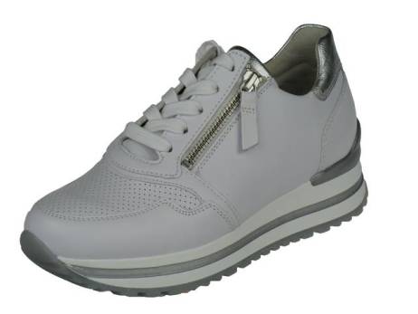 Gabor comfort lage dames veterschoen, damesschoenen maat 4,4.5,5.5 weiss silber