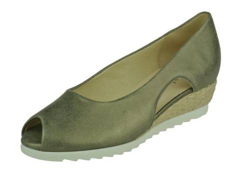 Gabor open pump damesschoenen maat 4.5 metallic sabbia , jute