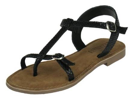 Lazamani trendy dames teensandaal damesschoenen maat 38,39,40,42 zwart snake