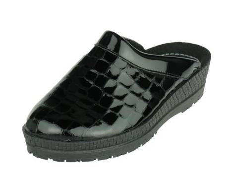 rohde-dames-pantoffel-huisschoen-damesschoenen-maat-36-37-38-40-41-zwart-lak-croco(3995)