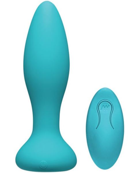 Rimmer Experienced Vibrerende en Roterende Buttplug - Turquoise