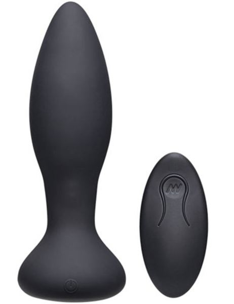 Rimmer Experienced Vibrerende en Roterende Buttplug - Zwart