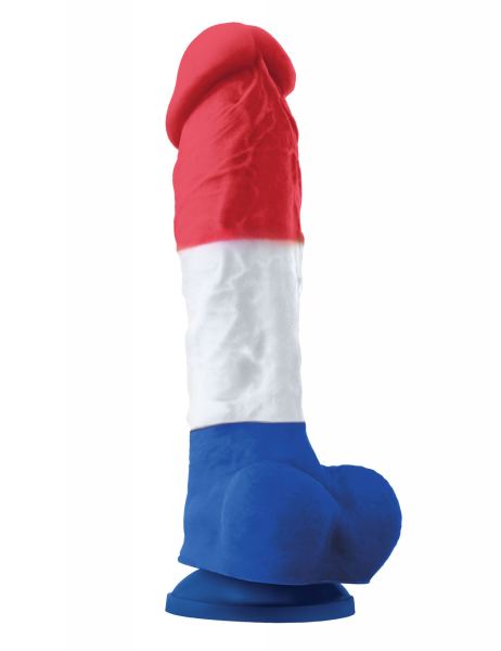Siliconen Rood Wit Blauwe Dildo 22 6 Cm 