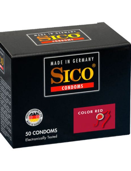 Sico Color Red Aardbei Condooms - 50 Stuks