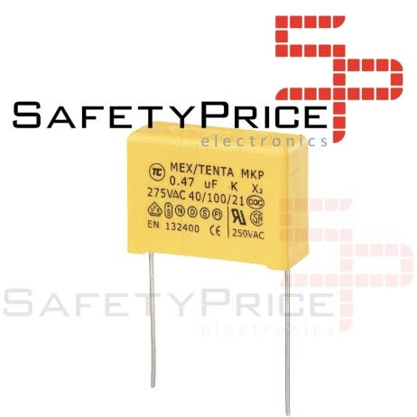2x Safety capacitor MKP X2 0.47uF 474K AC 275V 15mm