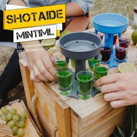 6 Shot Glass Dispenser and Holder Mintiml Shotaide Liquor Dispenser and Carrier Alcohol Dispenser Bottle Shots