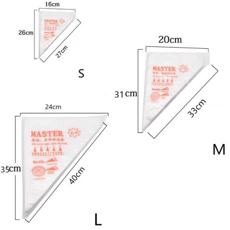 100/50/20 pcs Disposable Pastry Bags S/M/L Size Confectionery Bags For Cake Fondant Decorating Kitchen Baking Piping Bag Tools