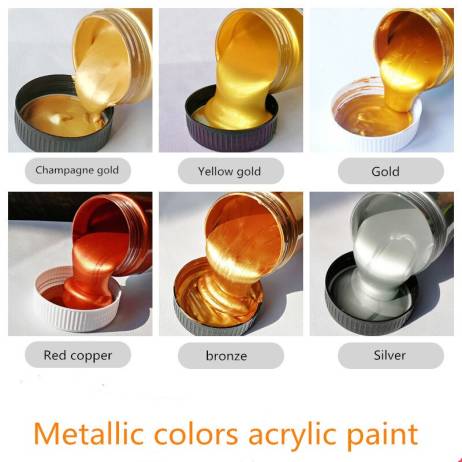 100/300ml Gold Paint Metallic acrylic pai...