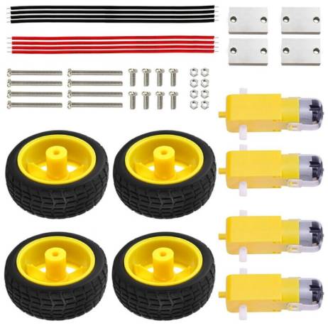 Robot Plastic Tire Wheel with DC 3-6V Gea...