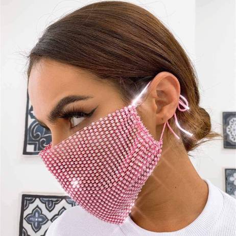 Ladies Party Jewelry Face Mask Hollow Out...