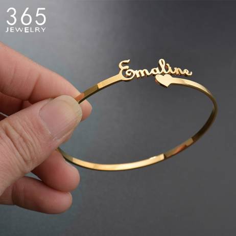 9 Styles Stainless Steel Customized Bangl...