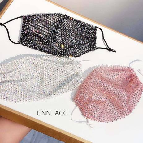 Adult Women Mask Hot Style Mesh Flash Rhi...