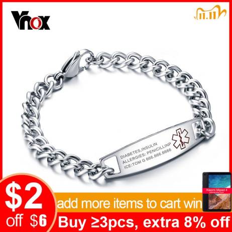 Vnox Custom Engrave Medical Identificatio...