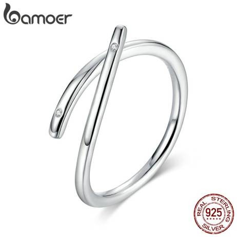 bamoer 925 Sterling Silver Minimalist Sim...